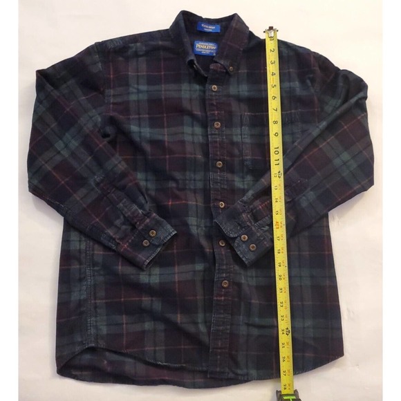 Pendleton Wayne Corduroy Shirt Plaid Button Up Collared Plaid Men's Size Medium - Picture 7 of 9